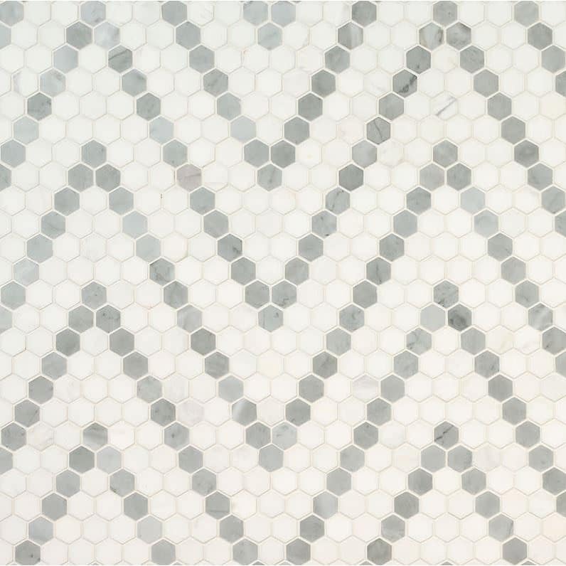 Ackland AKM-S-1X1LUP-CA 11" x 14" Marble Geometric Floor and Wall