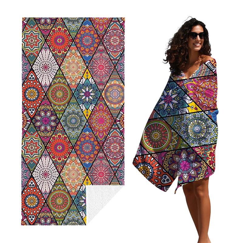 Large Boho Beach Towel Quick Dry Absorbent 30"x60"/35"x70"