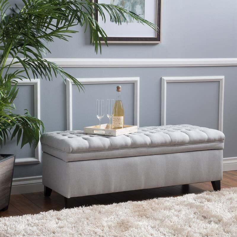 Modern Upholstered Storage Bench for Living Room Entryway