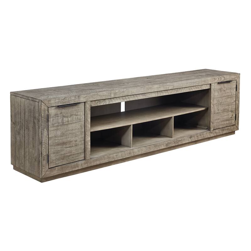 Signature Design by Ashley Krystanza Gray 92" TV Stand with Fireplace Option - 92 inches in width