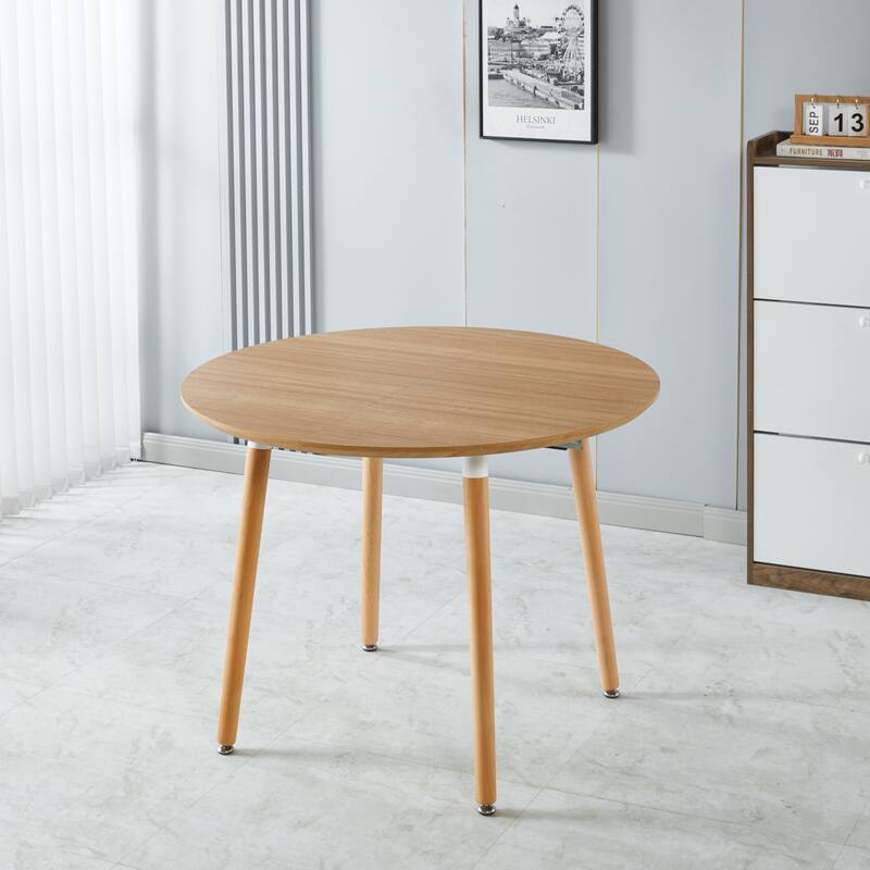 Extensible Oval Dining Table for 4-6 Person, Multi-functional Office Dining Table, Kitchen Table with MDF Top & Metal legs