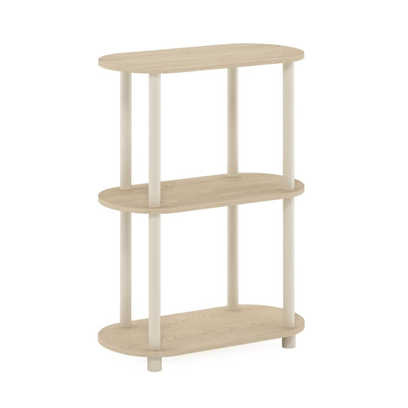 Furinno Turn-N-Tube No Tools 3-Tier Modern Oval Side Display Rack