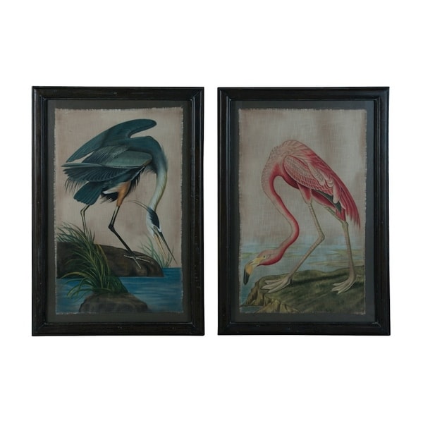 Textile Stained Glass Wall Hanging Flamingo Blue Heron Quilted Wall Hanging Table Topper