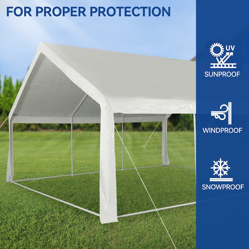 Outdoor White Canopy Party Tent Sunshine Shelter - 20*20Ft
