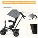 preview thumbnail 8 of 26, Gymax 4-in-1 Baby Tricycle Toddler Trike w/ Reversible Seat Canopy &