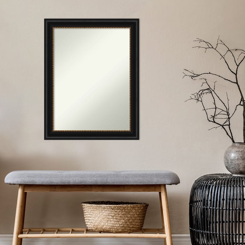 Non-Beveled Wall Mirror - Manhattan Black Frame