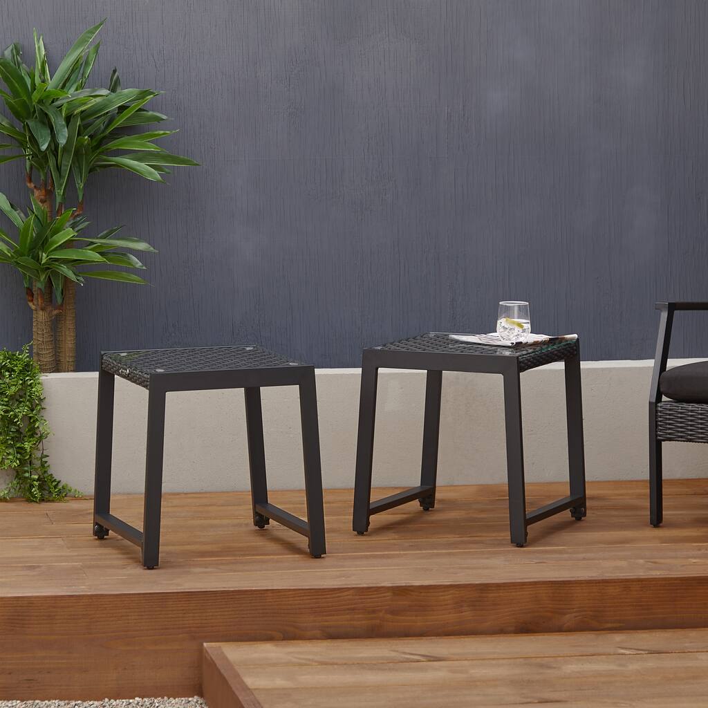 Calvin 20" End Table Set of Two in Black by Real Flame
