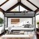 preview thumbnail 2 of 8, Modern Twin over Twin Metal Bunk Bed with Dual Ladders, Sturdy and Durable Design, Plenty of Storage Space, Easy Assembly Guide