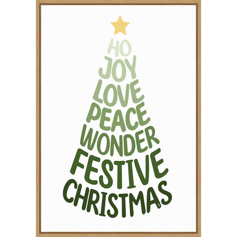 Stylized Christmas Tree by Martina Framed Canvas Wall Art Print