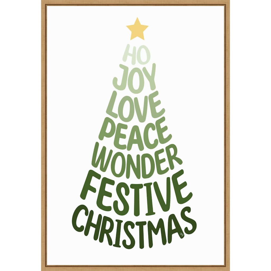 Stylized Christmas Tree by Martina Framed Canvas Wall Art Print