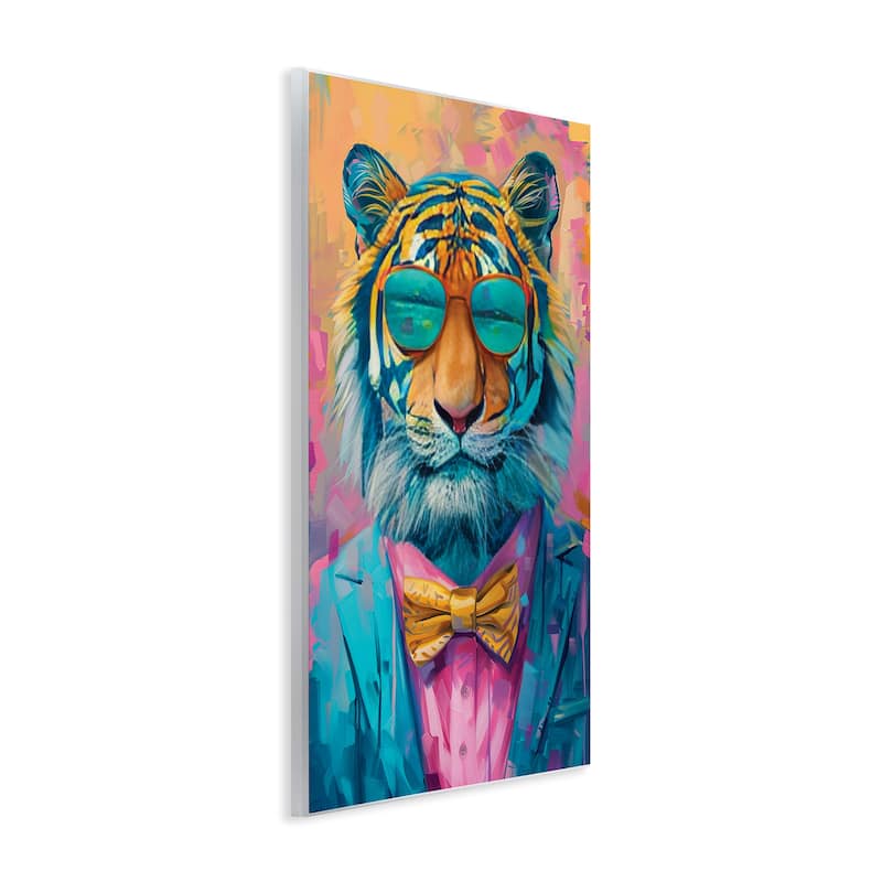 Stupell Smiling Snazzy Tiger Wall Plaque Art Design By LSR Design Studio
