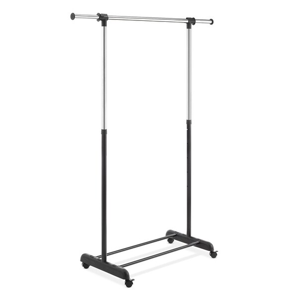 Collapsible Double Bar Chrome Garment Rack, Commerical Grade Rolling