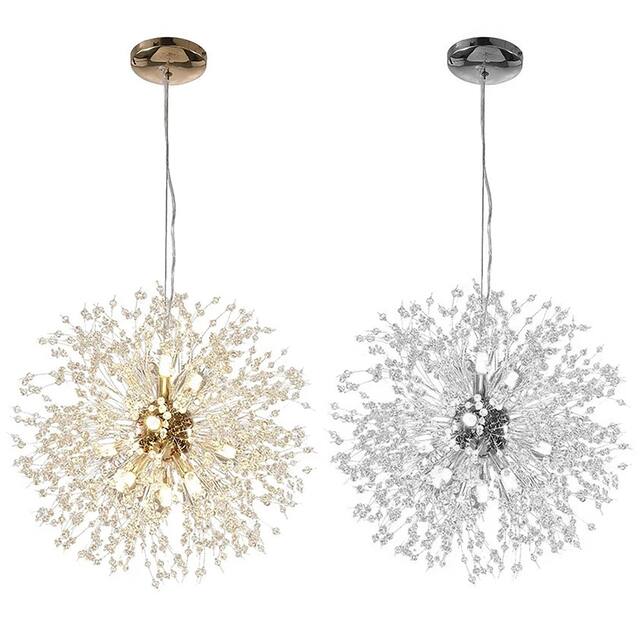 8-Light Dandelion Crystal Chandelier Firework Pendant Ceiling Light - 15.7" Dia