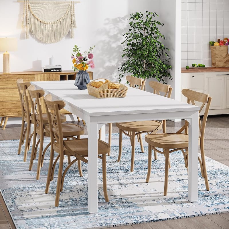 78.7" Rectangular Dining Table, Wood Kitchen Table for Home, Restaurant, Cafe, Office, Apartment, Bakery