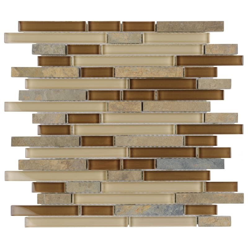 Merola Tile Tessera Piano Brixton 11-3/4" x 11-7/8" Glass Mosaic Wall Tile