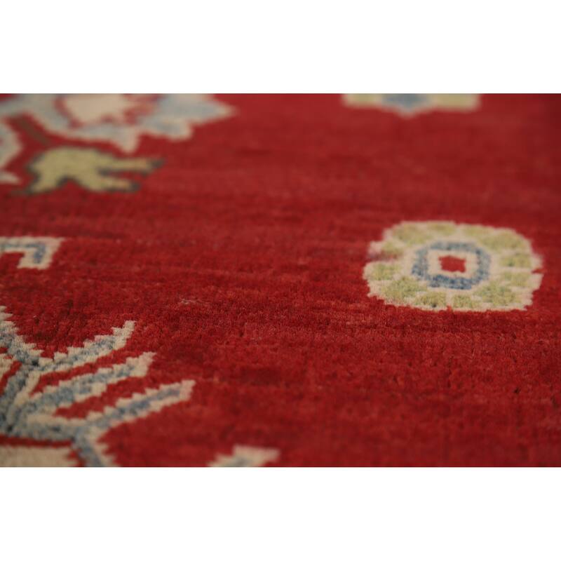 Hand Knotted Oriental 100% Wool Carpet Traditional Geometric Red Kazak Area Rug - 15' 10'' X 9' 9''
