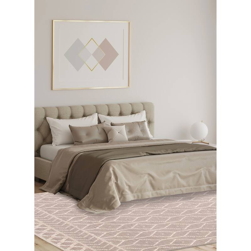 ECARPETGALLERY Braid weave Sienna Taupe Wool Rug - 5'11 x 8'10