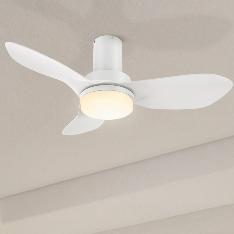CARRO Haddington 36" ABS 3-Blade Indoor Ceiling Fan with Light and Remote Control - White