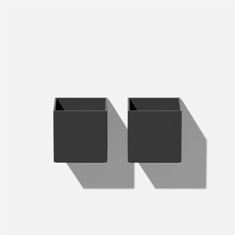 Geo Series Hanging Cube Plastic Planter - 5 inch - 2 Pack - Black