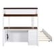 preview thumbnail 17 of 56, Full-Over-Full Bunk Bed With Twin size Trundle,Storage And Desk for Bedroom
