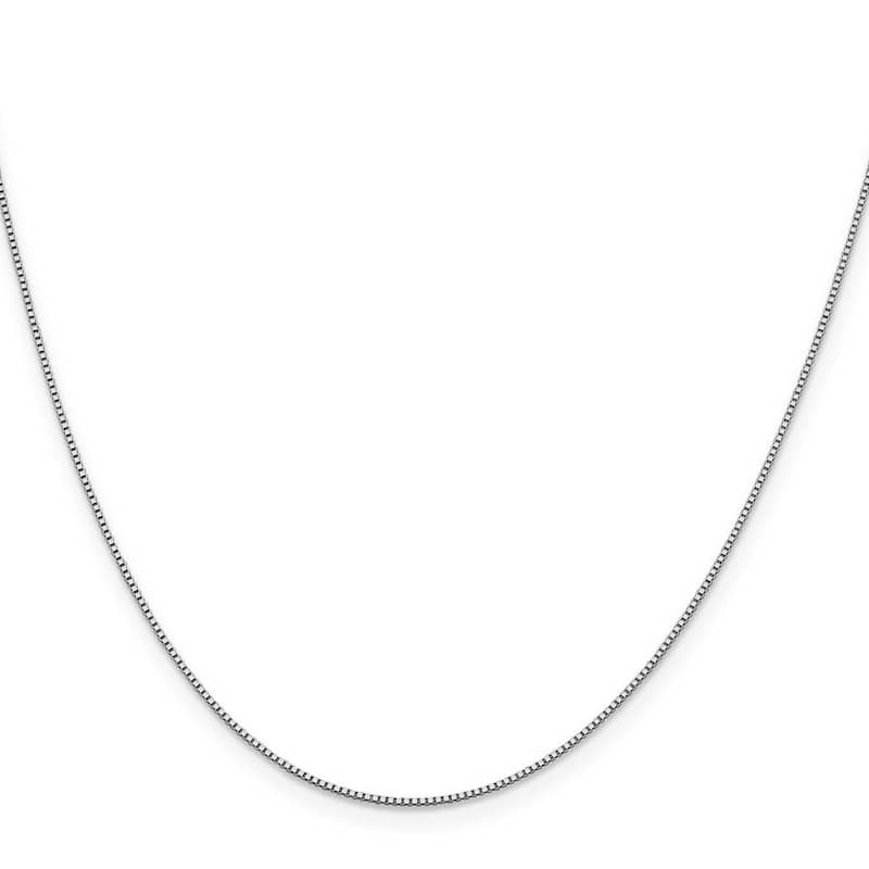 Curata Italian Solid 18k White Gold 0.7mm Box Chain Necklace Length Options: 16 18 20