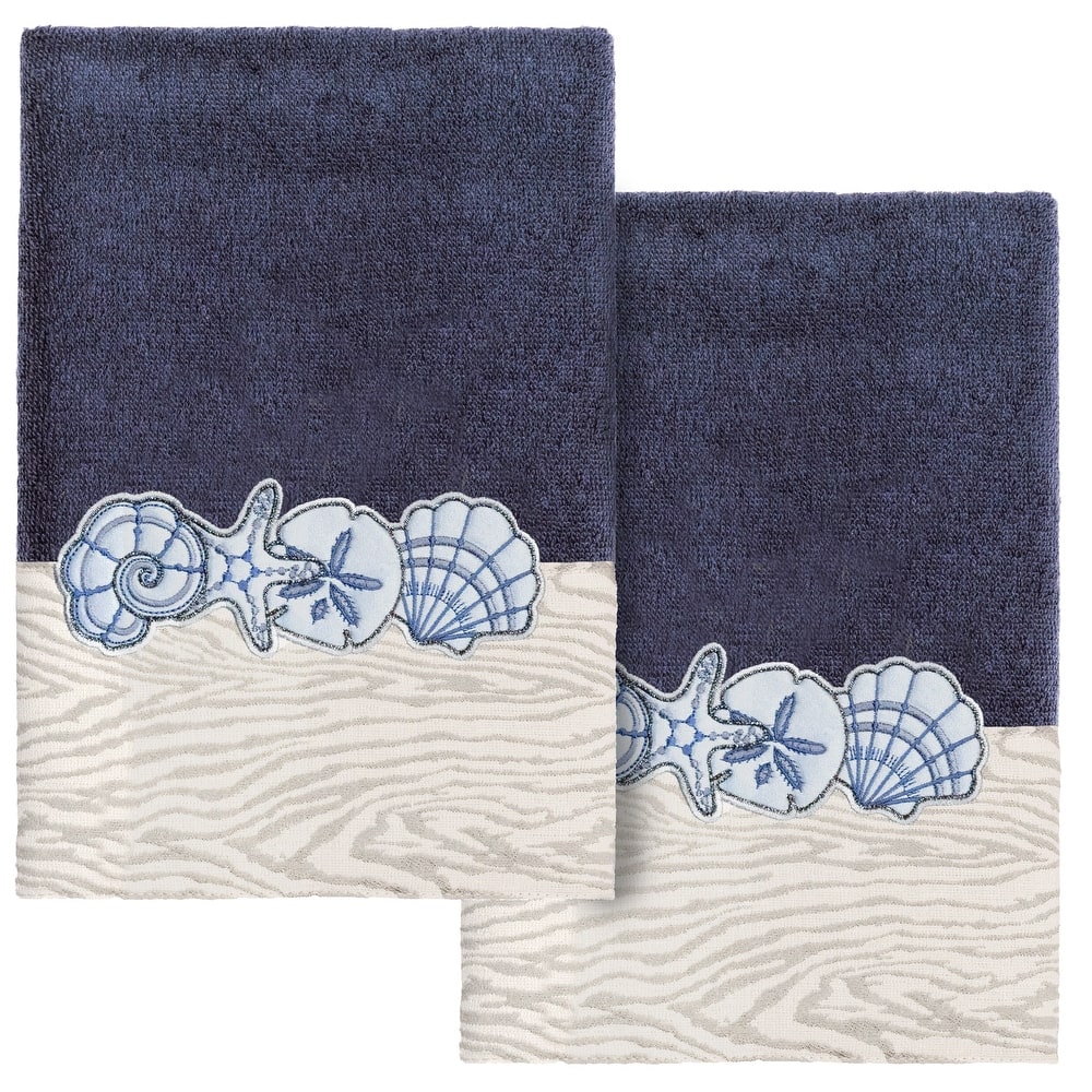 Authentic Hotel and Spa Turkish Cotton Shell Row 2PC Hand Towel Set