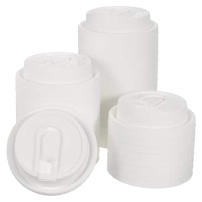 Disposable Coffee Cup Lids, 50 Count 80mm U-Shaped Plastic Lids