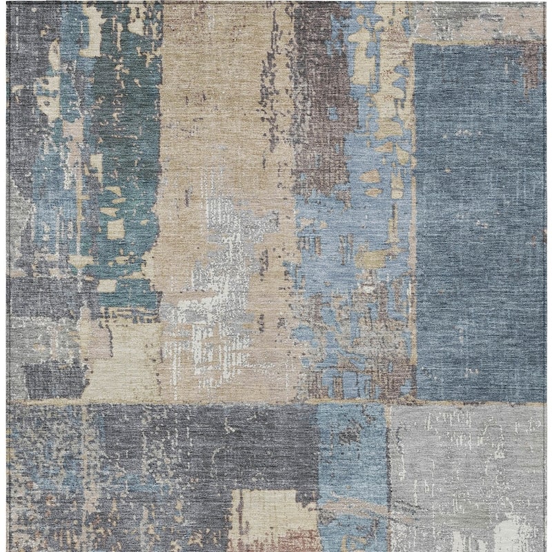 HomeRoots Abstract Transitional Rectangle Outdoor Rug
