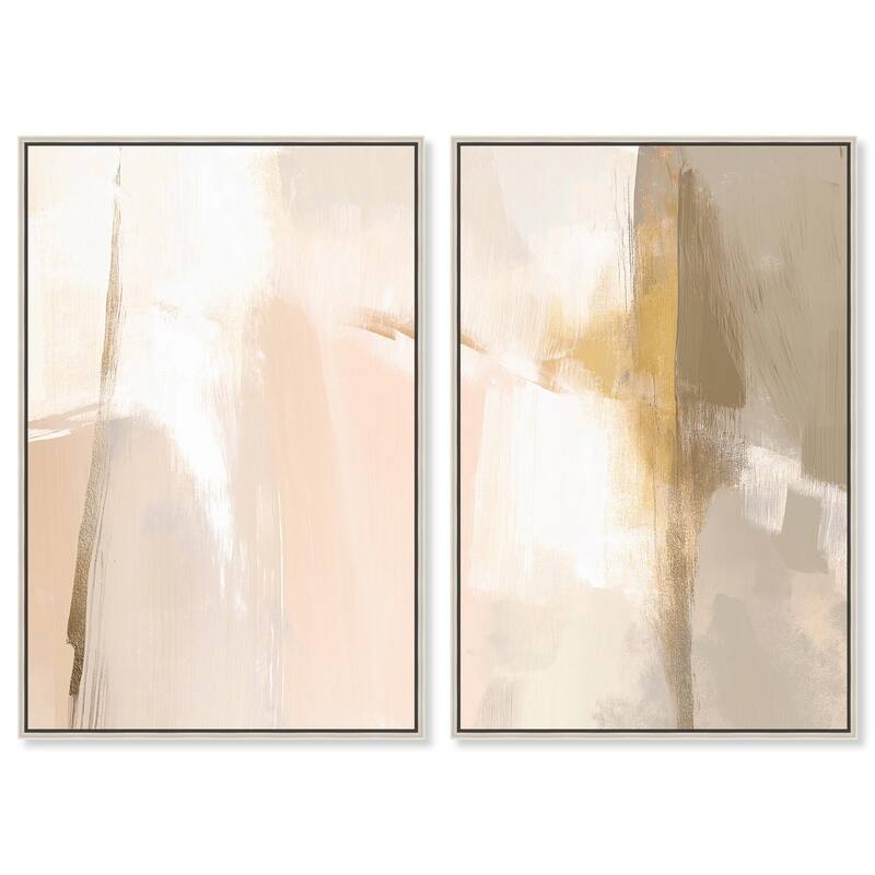 Meditative Hues II Canvas Set of 2 by Art Remedy - 16" x 24" - Silver