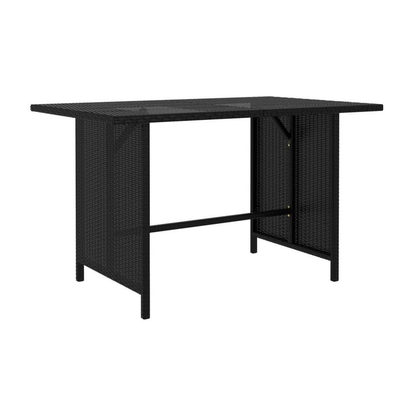 Nilo 9pc Outdoor Modular Corner Sofa Set w Dining Table, Black Rattan - Black, Cream White
