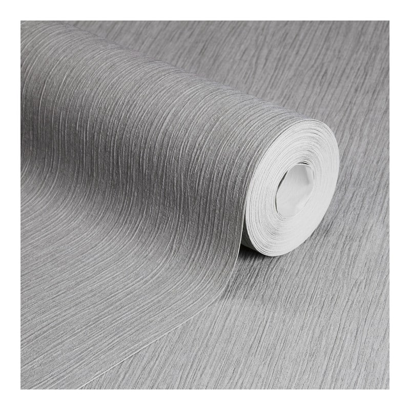 Brewster Hera Grey Textured Wallpaper - 20.5 x 396 x 0.025