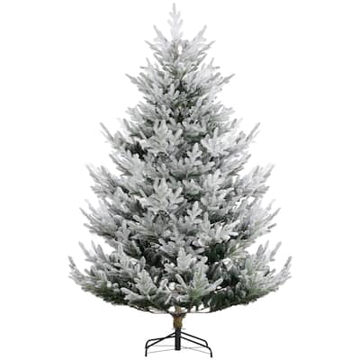 7.5 Foot Pine Hinged Artificial Christmas Tree, Realistic Branches with Steel Base for Holiday Décor