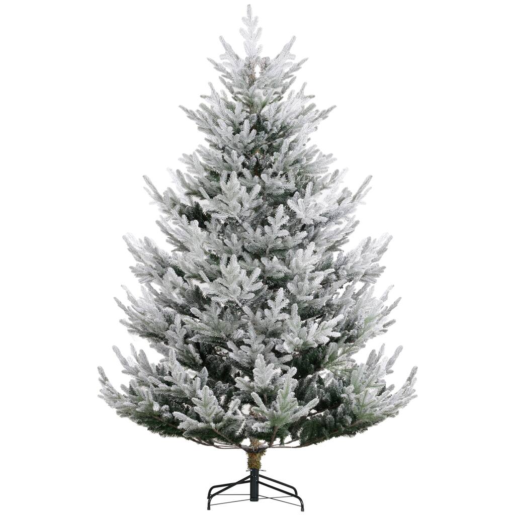 7.5FT Auto Open Artificial Hinged Christmas Tree with 1218 Realistic Branches & Steel Base
