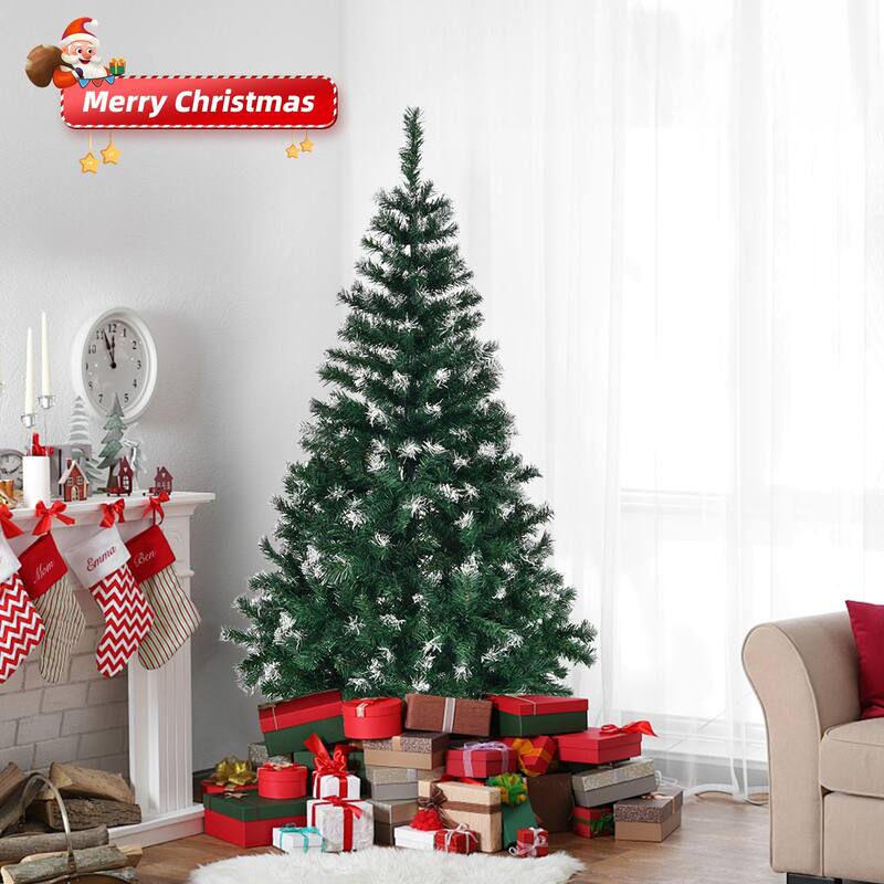 5-Foot Snow-Tipped Artificial Christmas Tree with 480 PVC Branch Tips and Metal Stand - 5 Feet
