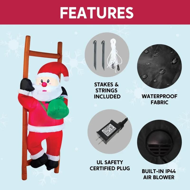Festive Climbing Santa Inflatable