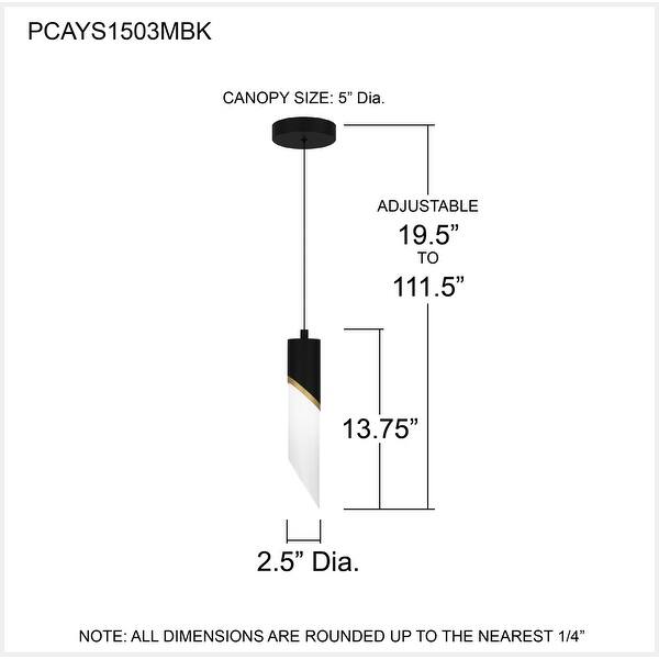 Alys 1-Light Integrated LED Matte Black Mini Pendant