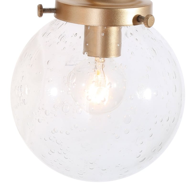Koiny Modern Glam2-light Globe Bathroom Vanity Lights Seeded Glass Wall Lamp - L14" x W6.5" x H8"