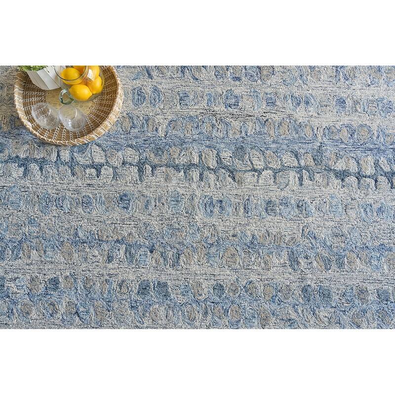 Exquisite Rugs Colorplay Handmade Hand-tufted New Zealand Wool on Canvas Navy Area Rug