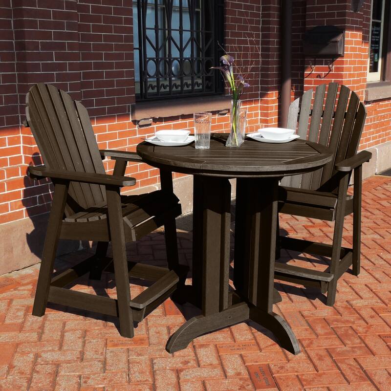 Highwood Commercial 3-Piece Adirondack 36" Bistro Counter Height Dining Set