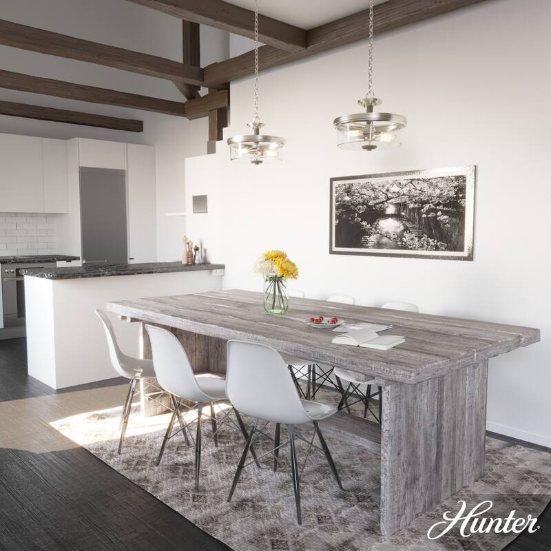 Hunter River Mill Semi-Flush Mount Ceiling Light - Island, Dining Room, Entry - Rustic, Modern Farmhouse, Transitional