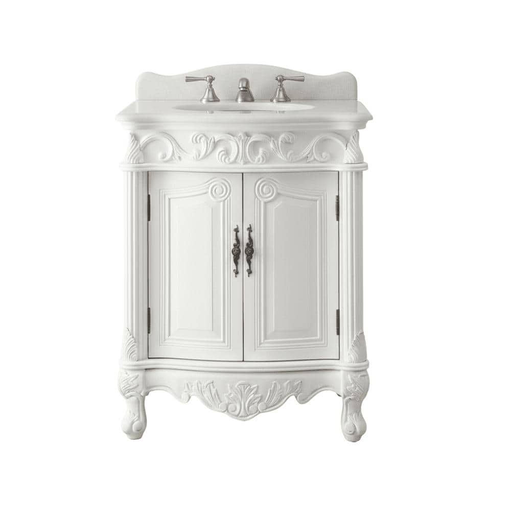 27" Benton Collection Antique White Hayman Bathroom Sink Vanity