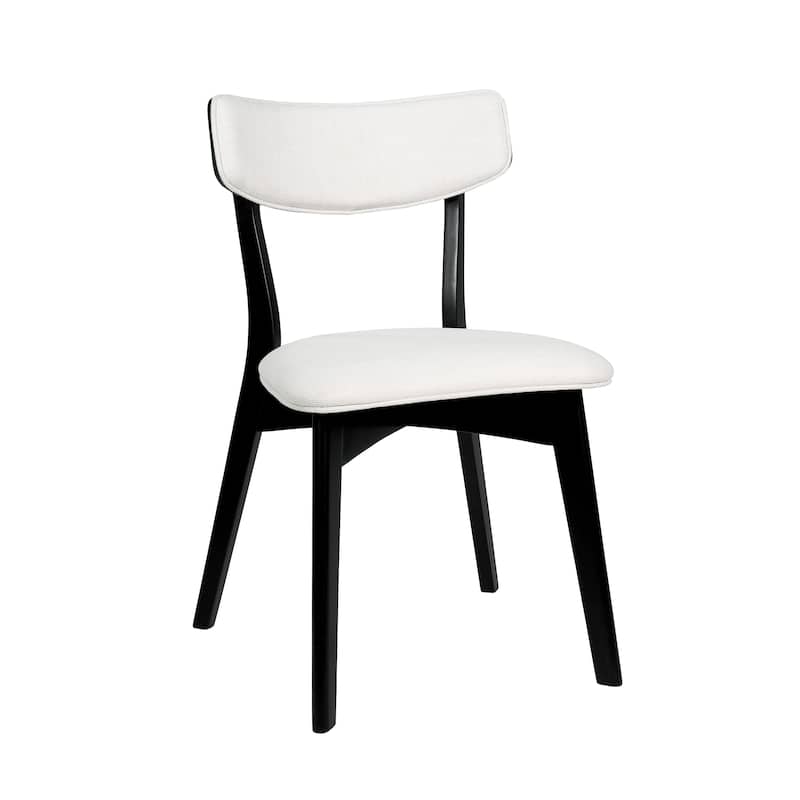 Chazz Mid-Century Modern Upholstered Rubberwood Dining Chairs (Set of 2) by Christopher Knight Home