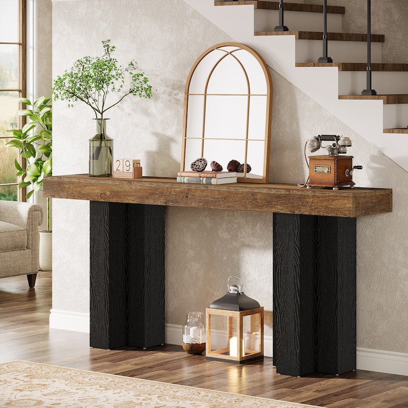 63'' Console Table for Entryway, Farmhouse Entryway Table with Sturdy Legs