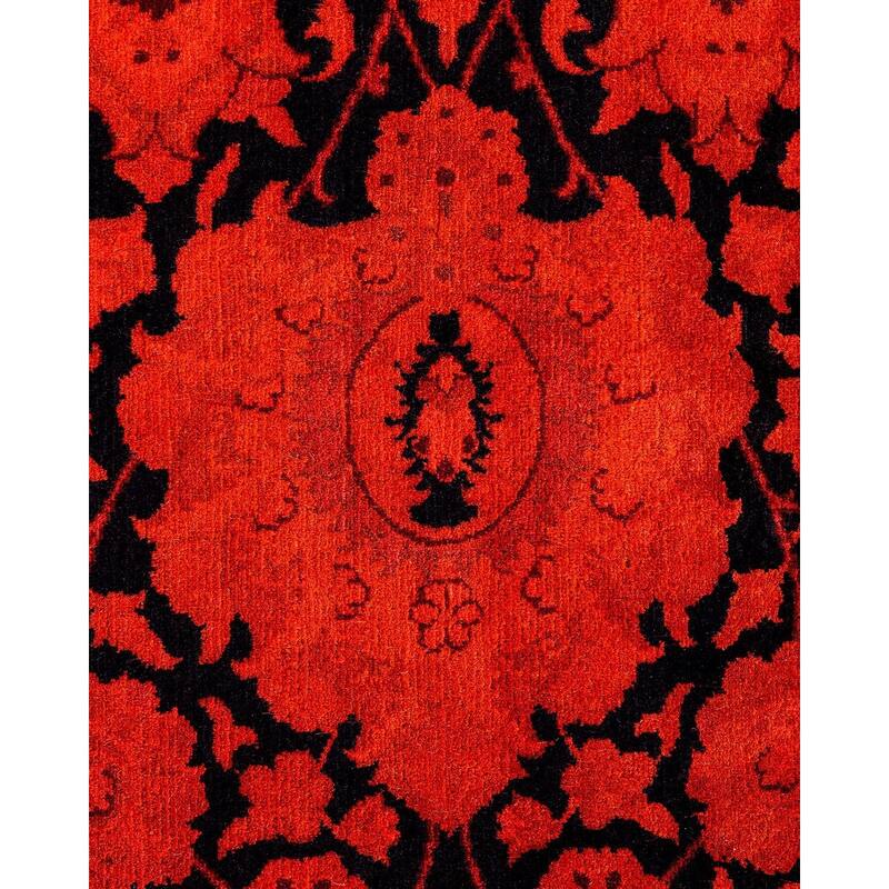 Fine Vibrance, One-of-a-Kind Hand-Knotted Area Rug - Orange, 8' 1" x 8' 1" - 8' 1" x 8' 1"