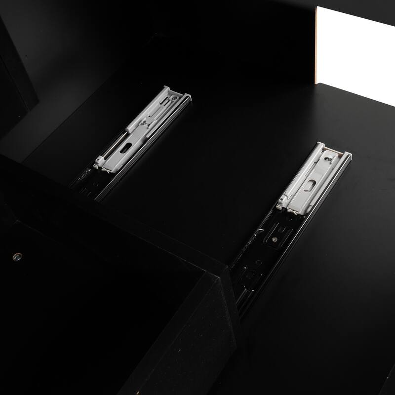 Stylish Bathroom Vanity Cabinet with Built-in 2 Drawers and Open Shelf