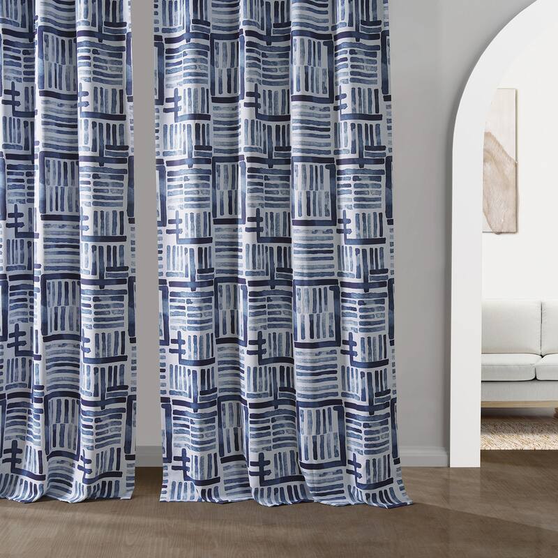 Exclusive Fabrics Modern Geometric Hashtag Blackout Room Darkening Curtain Panel Pair (2 Panels)