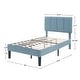 preview thumbnail 63 of 70, Kids Bed Frame, Height Adjustable Upholstered Bed, Twin Size Bed Set of 2