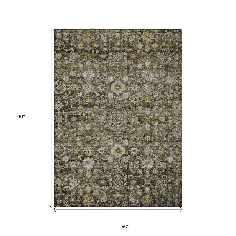 HomeRoots Oriental Traditional Rectangle Outdoor Rug