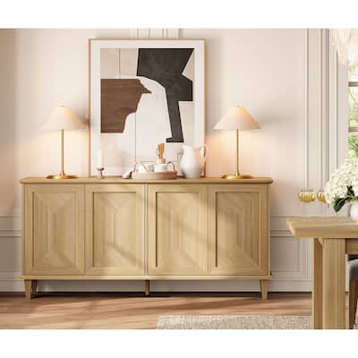 Large Buffet Cabinet with Handcrafted Pop-Up Doors for Dining Room
