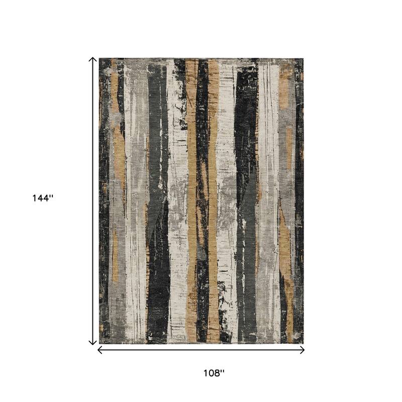 HomeRoots Striped Transitional Rectangle Outdoor Rug